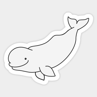 Cartoon Beluga Whale Sticker